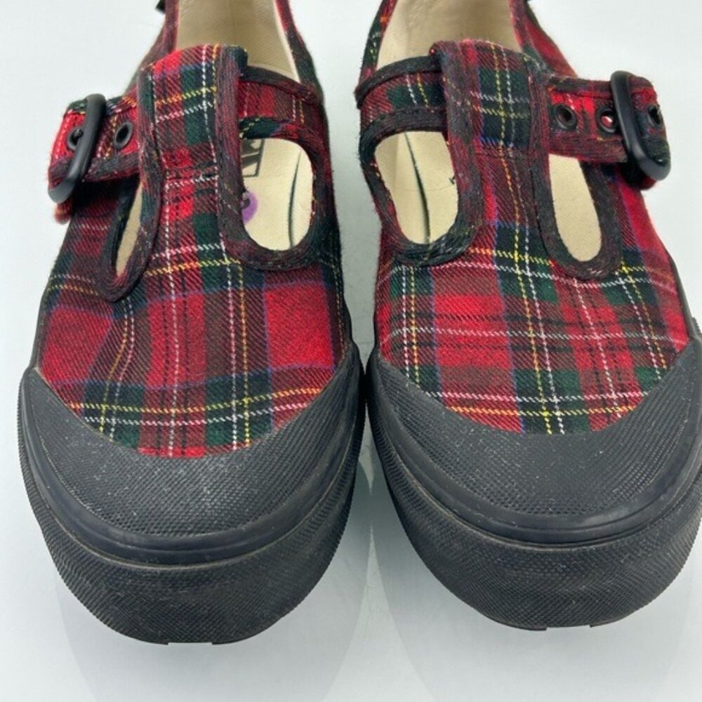 VANS Red Tartan Plaid MaryJane Sneakers Size 6.5 Women’s 5 Men’s - Picture 5 of 16
